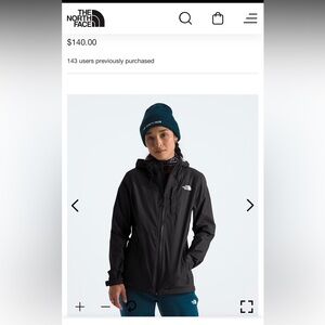 Black north face rain jacket. Size XS.